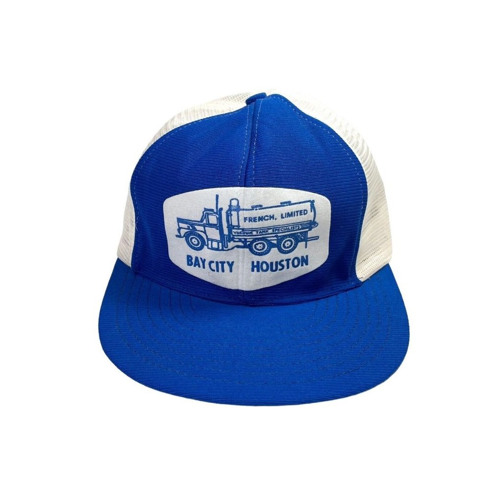Vintage Bay City Vacuum Tank Trucker Hat Mesh Back Adjustable Snapback Cap